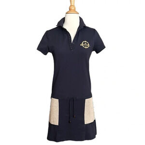 GOLFINO‎ Valentina Sporty Golf Polo Dress Navy Blue Preppy Active Wear Size 6